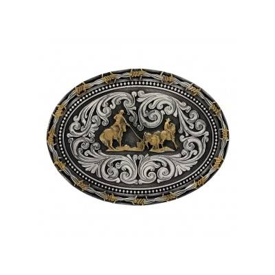 Montana Silversmiths Two-Tone Team Roping Attitude Buckle NEW! Montana Silversmiths Two-Tone Team Roping Attitude Buckle NEW!